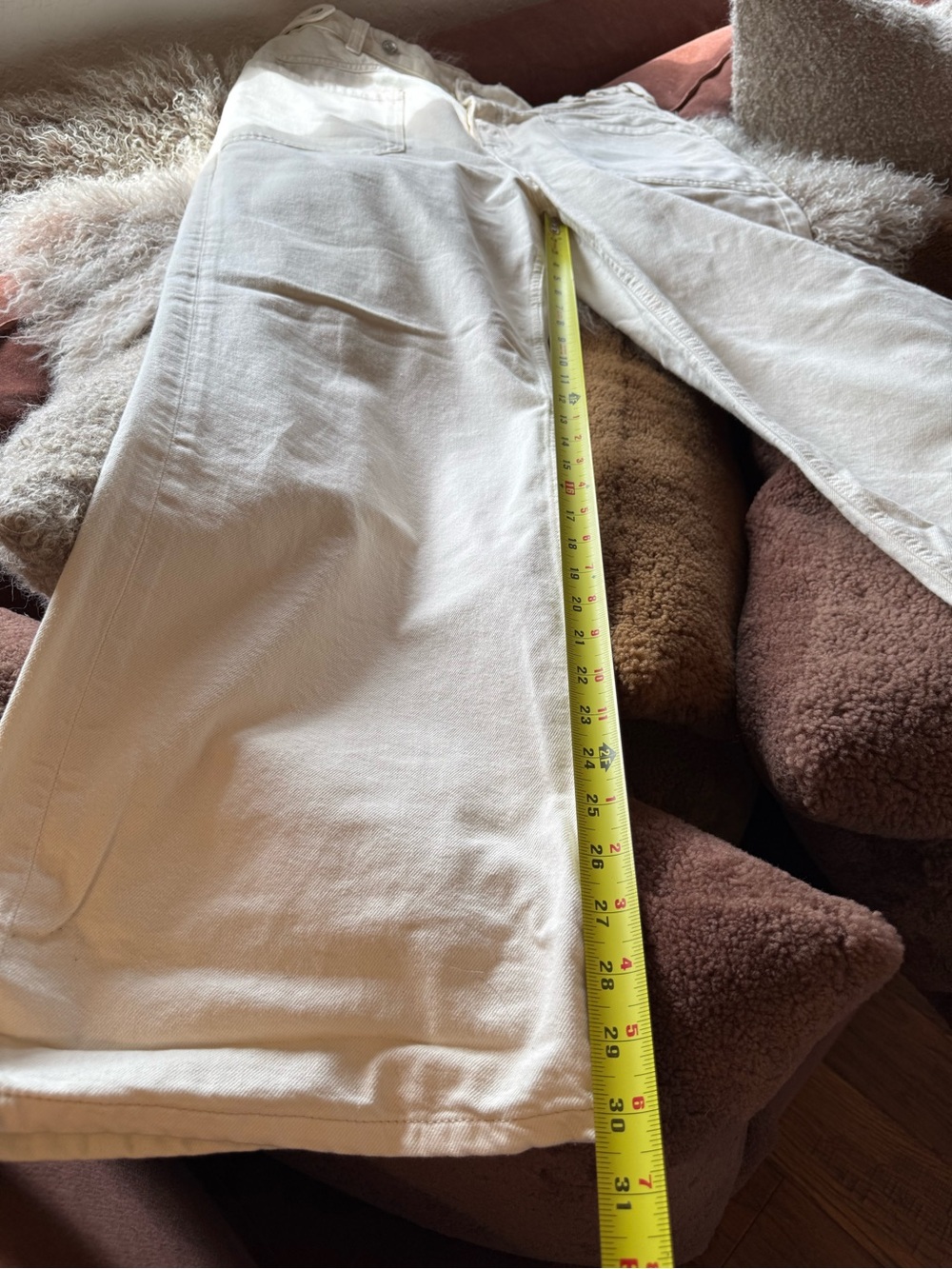 We The Free Free People Cream Boyfriend High-Waisted Wide-Leg Jeans - Picture 6 of 10